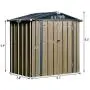 Backyard Garden Storage Sheds 6x4 FT, Galvanized Steel Outdoor Storage Shed with Air Vent and Lockable Door, Gable Roof Patio Sheds & Outdoor Storage Backyard Garden Storage Sheds 6x4 FT, Galvanized Steel Outdoor Storage Shed with Air Vent and Lockable Door, Gable Roof Patio Sheds & Outdoor Storage
