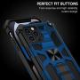 Saputu Compatible with iPhone 12 Pro Max Case, | Military Grade | Invisible Built-in Kickstand and Metal Plate, Anti-Scratch Shockproof Bumper Drop Tested Protective Cover (Blue)