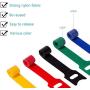 BALABALA 100 PCS Reusable Fastening Cable Ties, Microfiber Cloth 6-Inch Hook and Loop Cord Ties for Tablet Laptop PC TV Home Office Electronics Wire -5 Colors