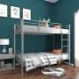 mecor Metal Bunk Bed Twin Over Twin - Sturdy Bed Frame with Safety Guard Rail & Removable Ladder - for Kids/Teens/Adults, Silver Grey mecor Metal Bunk Bed Twin Over Twin - Sturdy Bed Frame with Safety Guard Rail & Removable Ladder - for Kids/Teens/Adults, Silver Grey