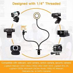 Amada Webcam Light Stand for Live Stream, Selfie Ring Light with Webcam Mount for Logitech C925e, C922x, C930e,C922,C930,C920,C615,Brio 4K-AMWS01