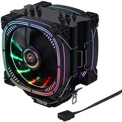 DS 1800RPM CPU Cooler, Black Aluminum Extrusion Cooling CPU Fan for Intel and AMD (Dynamic RGB Color, C Series)