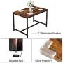 Rolanstar Rustic Dining Table for 4 People, Kitchen Table with Metal Frame, Industrial Style, for Living Room, Dining Room
