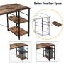 Bestier L-Shaped Desk with Storage Shelves, Adjustable 95.2'' 2 Person Desk Modern Industrial Corner Computer Desk, Large L Desk for Home Office Student Writing Gaming Workstation, Rustic Brown