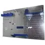 Wall Control Pegboard Organizer 4 ft. Metal Pegboard Standard Tool Storage Kit with Galvanized Toolboard and Blue Accessories