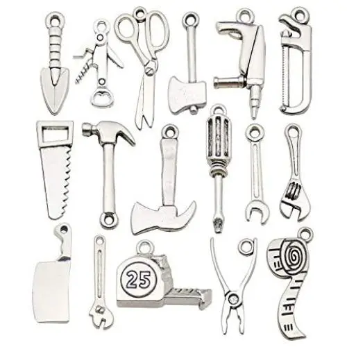 WOCRAFT 50pcs Wholesale Bulk Lots Alloy Home Tool Charms for Jewelry Making Mixed Smooth Tibetan Silver Metal Charms Pendants DIY for Jewelry Making Necklace Bracelet and Crafting (M351) WOCRAFT 50pcs Wholesale Bulk Lots Alloy Home Tool Charms for Jewelry Making Mixed Smooth Tibetan Silver Metal Charms Pendants DIY for Jewelry Making Necklace Bracelet and Crafting (M351)