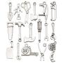 WOCRAFT 50pcs Wholesale Bulk Lots Alloy Home Tool Charms for Jewelry Making Mixed Smooth Tibetan Silver Metal Charms Pendants DIY for Jewelry Making Necklace Bracelet and Crafting (M351)