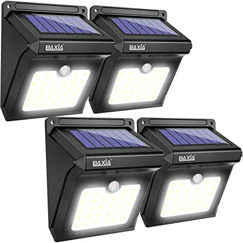 BAXIA TECHNOLOGY BX-SL-101 Solar Lights Outdoor 28 LED Wireless Waterproof Security Solar Motion Sensor Lights, (400LM,4 Packs) BAXIA TECHNOLOGY BX-SL-101 Solar Lights Outdoor 28 LED Wireless Waterproof Security Solar Motion Sensor Lights, (400LM,4 Packs)