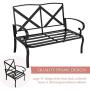 Oakmont Outdoor Furniture Patio Conversation Set Loveseat, 2 Chairs, Coffee Table with Cushion, Lawn Front Porch Garden, Metal Chair Set Wrought Iron Look (Peacock Blue)