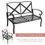 Oakmont Outdoor Furniture Patio Conversation Set Loveseat, 2 Chairs, Coffee Table with Cushion, Lawn Front Porch Garden, Metal Chair Set Wrought Iron Look (Peacock Blue)