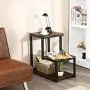 Tangkula 3-Tier Sofa Side Table, Nightstand with Storage Shelf, Sturdy Metal Frame, Ladder-Shaped Chair Side Table, Brown Tabletop Storage Shelf for Living Room or Bedroom (Brown) Tangkula 3-Tier Sofa Side Table, Nightstand with Storage Shelf, Sturdy Metal Frame, Ladder-Shaped Chair Side Table, Brown Tabletop Storage Shelf for Living Room or Bedroom (Brown)