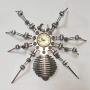 HMANE 3D Metal Puzzle Model Kit, Spider Mechanical Stainless Steel Puzzle Clock Crafts Toys Ornaments Model