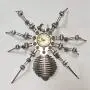 HMANE 3D Metal Puzzle Model Kit, Spider Mechanical Stainless Steel Puzzle Clock Crafts Toys Ornaments Model