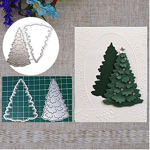 Christmas Tree Metal Die Cuts,Merry Christmas Tree Snow Cutting Dies Cut Stencils for DIY Embossing Photo Decorative Paper Dies Scrapbooking Card Making