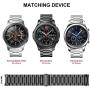 BaiHui Compatible with Galaxy Watch Bands 46mm/Gear S3 Bands Classic/Frontier Metal Link Band - Black