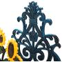 Sungmor Cast Iron Heavy Duty Garden Hose Holder - Decorative Hand-Painted Sunflower Wall Mounted Water Hose Hanger - Wall Decoration Hanging Hose Rack - Hose Reel Storage Butler - Metal Hose Stand