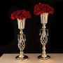 Set of 2 Tall Metal Wedding Centerpieces for Reception Tables, Gold Flower Vase Stand, Base Decortion for Party, Events, Birthday, Celebration Ceremonies (Gold, 23.2in)