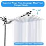 Kaqinu Shower Head , 8 High Pressure Rainfall Shower Head / Handheld Showerhead Combo with 11” Extension Arm, Anti-leak Shower Head with Holder/ Hose, Flow Regulator, Chrome