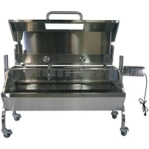 TITAN GREAT OUTDOORS BBQ Rotisserie Grill w/Roaster Spit and Glass Hood, 125 lbs. TITAN GREAT OUTDOORS BBQ Rotisserie Grill w/Roaster Spit and Glass Hood, 125 lbs.