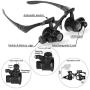 Tmango Magnifying Glasses, Jewelry Loupe, Eyewear Miniature Magnifying Glass Loop, 10x 15x 20x 25x Magnifier Headset Hands Free with LED Lights
