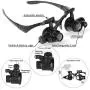 Tmango Magnifying Glasses, Jewelry Loupe, Eyewear Miniature Magnifying Glass Loop, 10x 15x 20x 25x Magnifier Headset Hands Free with LED Lights