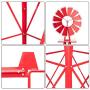 DANGRUUT Upgraded Version 8ft Ornamental Windmills for The Yard Garden, Heavy Duty Metal Weather Vane for Backyard, Outdoor Decor, Ornamental Windmill, Resistant (Red)