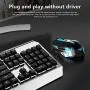Rechargeable Wireless Keyboard and Mouse Combo, Ergonomic Metal Panel Keyboard with LED Backlight, 4-Color LED Backlight Optical Mice with Side Button, Easy to Clean, Anti-wear, for Office and Games Rechargeable Wireless Keyboard and Mouse Combo, Ergonomic Metal Panel Keyboard with LED Backlight, 4-Color LED Backlight Optical Mice with Side Button, Easy to Clean, Anti-wear, for Office and Games
