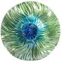 VCUTEKA Outdoor Bird Bath Glass Birdbath Garden Bird Feeder with Metal Stake (Green)
