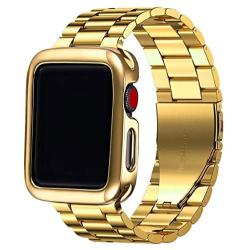 PUGO TOP Replacement for Apple Watch Band 44mm 42mm Series 6/5/4/3/2/1/ SE Gold ( Case not included)