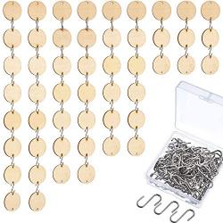 Hicarer 240 Pieces in Total, Christmas Wooden Ornaments Heart Tags with Holes and S Hook Connectors for Birthday Boards, Valentine, Chore Boards and Crafts (Style 3)