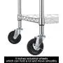 Finnhomy 3 Tier Heavy Duty Commercial Grade Utility Cart, Wire Rolling Cart with Handle Bar, Steel Service Cart with Wheels, Utility Shelf Plant Display Shelf Food Storage Trolley, NSF Listed Finnhomy 3 Tier Heavy Duty Commercial Grade Utility Cart, Wire Rolling Cart with Handle Bar, Steel Service Cart with Wheels, Utility Shelf Plant Display Shelf Food Storage Trolley, NSF Listed