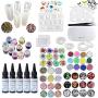 5 Pieces 30ML Crystal Epoxy Resin Glue,60 Decoration with Lamp and Tweezer,13Pcs Transparant Silicone Mold 100 Pieces Rings Metal Accessories For Handcraft Jewelry Earrings Necklace Bracelet