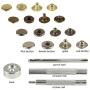 160 Sets Snap Fasteners Durable Metal Snap Button Kit Tool Press Studs with Base & Fixing Tool for Overalls Backpacks Belts Leather Craft-12.5mm in Diameter