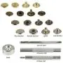 160 Sets Snap Fasteners Durable Metal Snap Button Kit Tool Press Studs with Base & Fixing Tool for Overalls Backpacks Belts Leather Craft-12.5mm in Diameter 160 Sets Snap Fasteners Durable Metal Snap Button Kit Tool Press Studs with Base & Fixing Tool for Overalls Backpacks Belts Leather Craft-12.5mm in Diameter