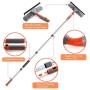 Baban Squeegee Window Cleaner 2 in 1 Window Cleaning Tool with Elbow and Straight Extension Pole, 61'' Telescopic Window Washing Equipment with Bendable Head for Car Indoor Outdoor High Windows (2 Pad)
