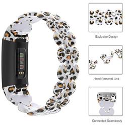 Wearlizer Compatible with Fitbit Charge 3 / Fitbit Charge 4 Bands for Women Metal Replacement Fit Bit Charge 3/4 hr Band Accessories Strap Bracelet Bangle Silver Rose Gold Black