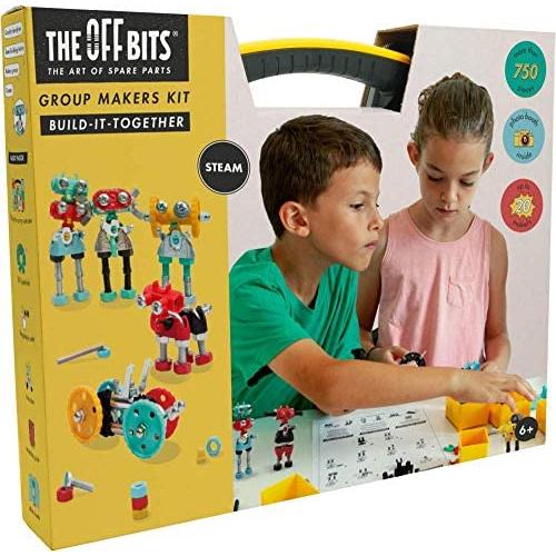 Small World Toys Off Bits Group Maker’s Kit | Includes 750 Parts Organized in a Plastic Suitcase | Build Robots, Vehicles, Animals and More