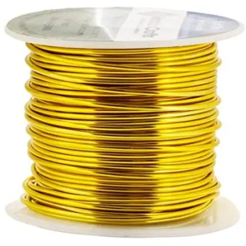 Mandala Crafts Anodized Aluminum Wire for Sculpting, Armature, Jewelry Making, Gem Metal Wrap, Garden, Colored and Soft, 1 Roll(16 Gauge, Gold)