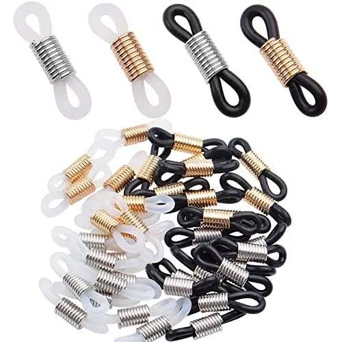 Eyeglasses Chain Connector, 40 Pieces Adjustable Eyeglasses Chain Ends Rubber Strap Holder Chain Loops for Eyeglass Sunglasses Chain, 4 Colors Eyeglasses Chain Connector, 40 Pieces Adjustable Eyeglasses Chain Ends Rubber Strap Holder Chain Loops for Eyeglass Sunglasses Chain, 4 Colors