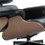 Mid Century Lounge Chair and Ottoman, Modern Chair Classic Design, Top Grain Leather Palisander Wood, Heavy Duty Base Support for Living Room, Study, Lounge, Office