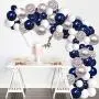 Silver Blue Balloons Garland Kit, 120 pcs Navy Blue and Silver Confetti White Balloons Arch with 16ft Tape Strip & Dot Glue for Party Wedding Birthday DIY Decoration Silver Blue Balloons Garland Kit, 120 pcs Navy Blue and Silver Confetti White Balloons Arch with 16ft Tape Strip & Dot Glue for Party Wedding Birthday DIY Decoration