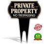 Signs Authority Metal Yard Sign - Private Property No Trespassing Sign - Durable Heavy Duty Dibond Aluminum - Protect Your Home, Safety and Privacy Warning Sign 15 X12