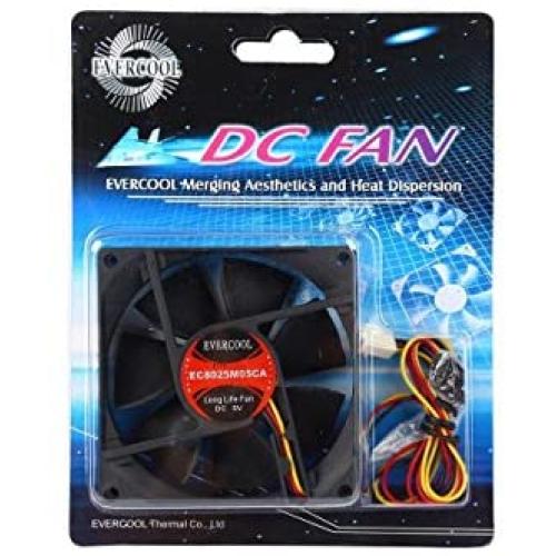 Evercool EC8025M05CA 80mm x 25mm Ball Bearing 5 Volt 3 Pin Fan