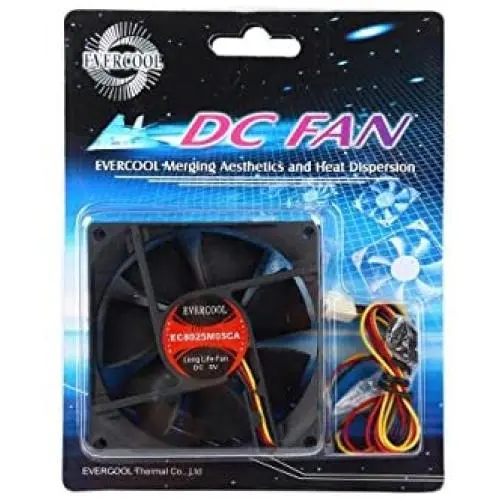 Evercool EC8025M05CA 80mm x 25mm Ball Bearing 5 Volt 3 Pin Fan