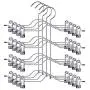 Pants Hangers, Trousers Skirt Hangers with Clips, 4 Tier Metal Hangers for Heavy Duty Ultra Thin Space Saving - 4 Pack Pants Hangers, Trousers Skirt Hangers with Clips, 4 Tier Metal Hangers for Heavy Duty Ultra Thin Space Saving - 4 Pack