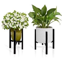 EAZY2HD 2 Pack Adjustable Metal Plant Stand Indoor,Mid Century Modern Plant Stand (14.7 inches in Height), Indoor & Outdoor Plant Stand Fits 9 to 14 Inch Pots (Planter and Pot Not Included)