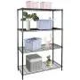 SUPER DEAL Black 4-Shelf Heavy Duty Storage Wire Shelving Unit for Restaurant Garage Pantry Kitchen Garage Rack (36L x 14W x 54H)