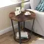 KingSo End Table Round 2-Tier Industrial Side Table with Storage Shelf Metal Frame Nightstand Easy Assembly & Sturdy Sofa Coffee Table for Living Room, Bedroom, Rustic Brown KingSo End Table Round 2-Tier Industrial Side Table with Storage Shelf Metal Frame Nightstand Easy Assembly & Sturdy Sofa Coffee Table for Living Room, Bedroom, Rustic Brown