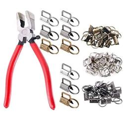 F-BBKO 42Sets 1'' Key Fob Hardware - 3 Colors 1'' Key Fob Key-chain Perfect with 1Pcs Key Fob Glass Running Pliers for Key Fob Wristlets Install