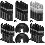 PECHAM 24PCS Universal Wood Metal Oscillating Multitool Quick Release Saw Blades Fit Porter Cable Black & Decker Rockwell Ridgid Ryobi Milwaukee DeWalt Chicago Craftsman